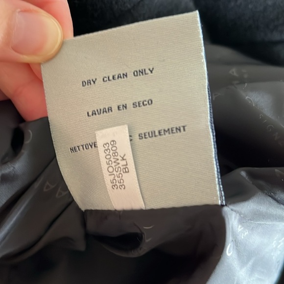 Cole Haan Classic Wool Coat Black Women’s 6 Overcoat Winter Warm Zipper Front - Picture 9 of 11